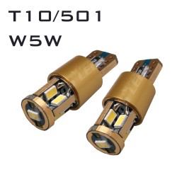 14K GOLD CANBUS T10/501/W5W 9 LED BULBS - PAIR